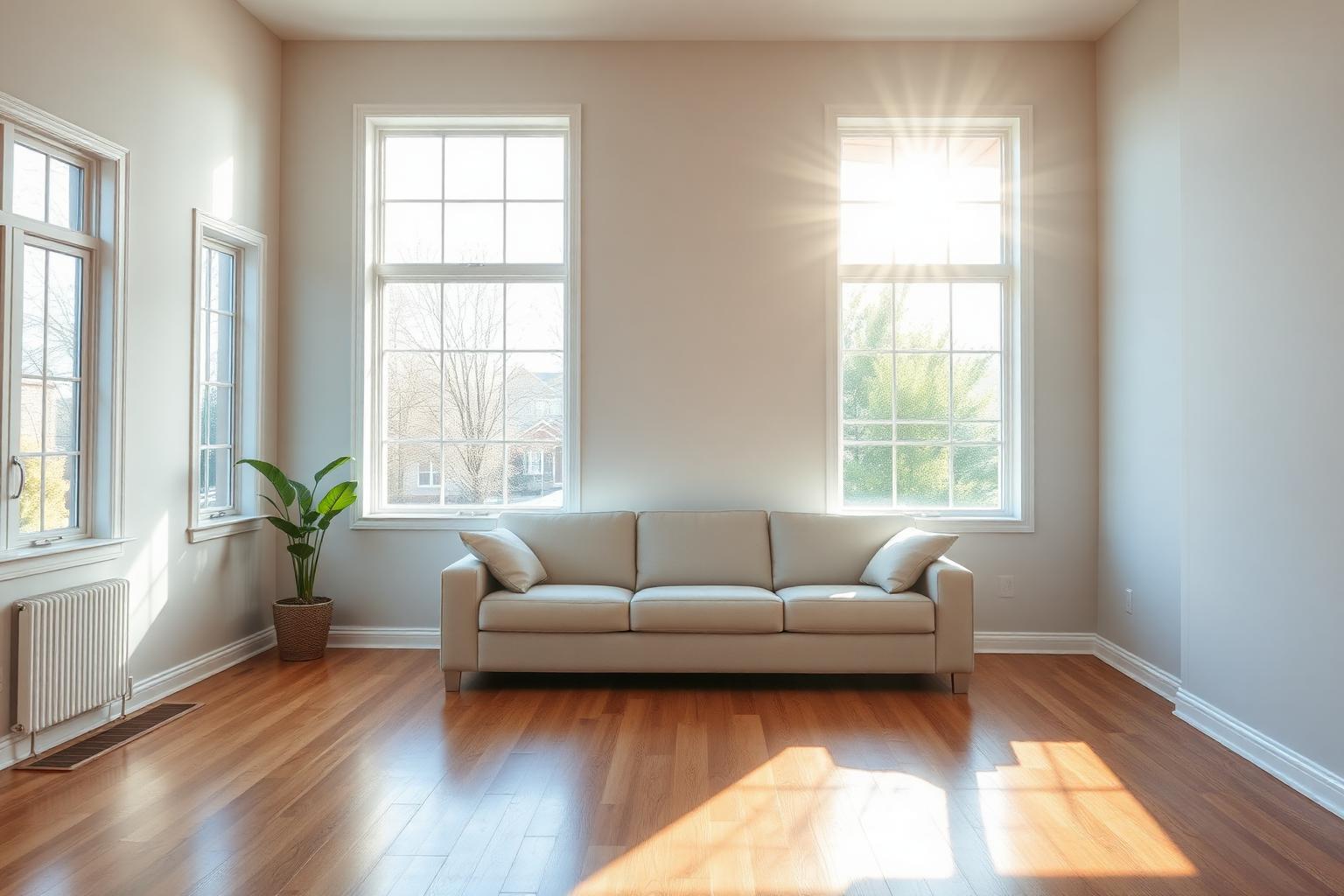 Bright Tulsa living room with sunlight and visible floor vents